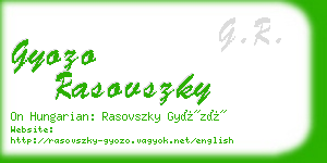 gyozo rasovszky business card